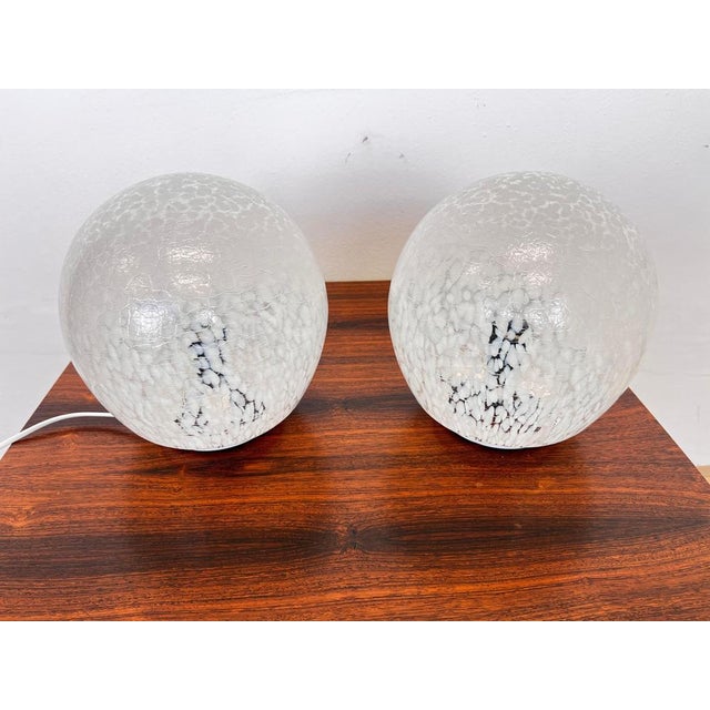 Mid-Century Art Glass Table Lamps, Czechoslovakia, 1980s, Set of 2 For Sale - Image 4 of 7