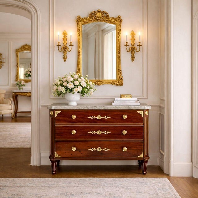 A VERY FINE LATE GUSTAVIAN NEOCLASSICAL COMMODE Probably Stockholm, Sweden circa 1780 Mahogany, mahogany veneers, pine,...