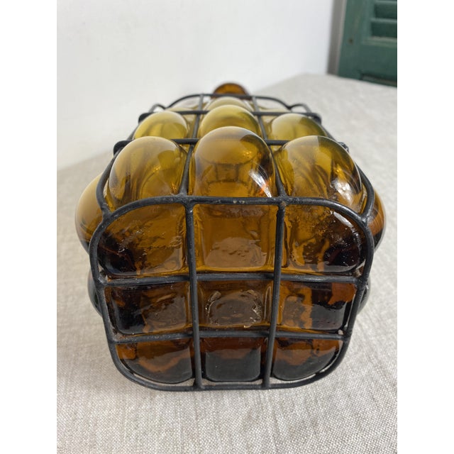Glass Bottle Encased in Wrought Iron, 1930s For Sale - Image 10 of 15