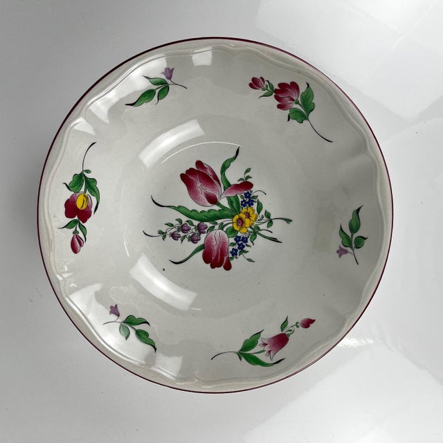 MM Salad Bowl Reverbère Model with Tulip Motif by Kg Lunéville, 1980s For Sale - Image 3 of 9