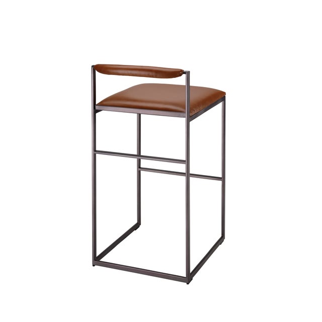 2020s Bradbury Bar Stool, Saddle Leather For Sale - Image 5 of 6