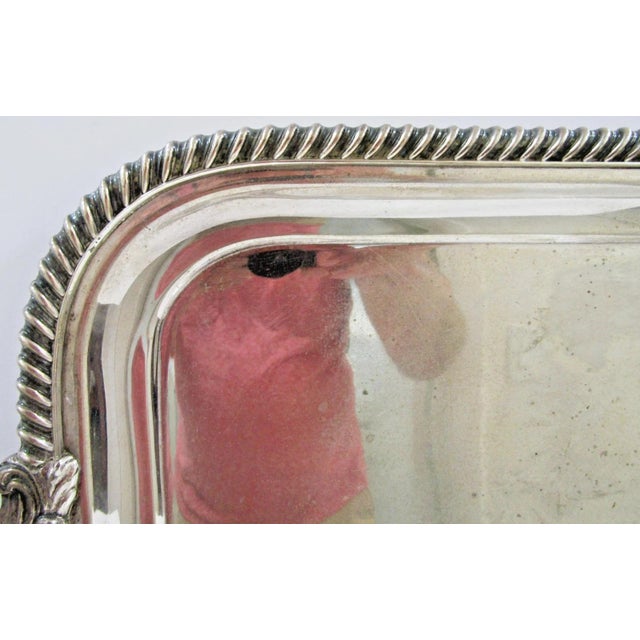 Sheffield Old Sheffield Rectangular Butler Tray Gadrooned Edge 1840s For Sale - Image 4 of 10