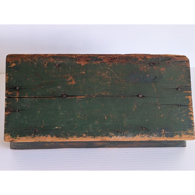 Wood Antique 19th Century Painted Wood Divided Cutlery Tray Tote For Sale - Image 7 of 7