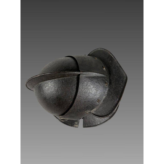 16th-century wrought iron "Savoyard" helmet For Sale - Image 4 of 11