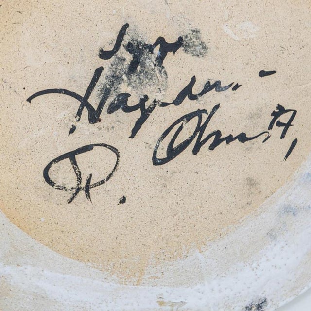Ceramic Round Ceramic Plate attributed to Jeppe Hagedorn, Denmark, 1960s For Sale - Image 7 of 9
