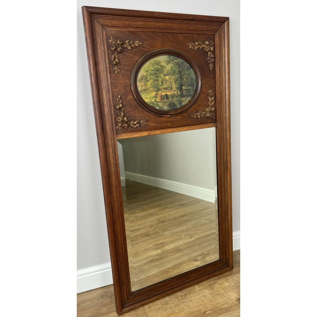 French Style Wall Mirror in Oak For Sale - Image 14 of 14