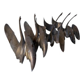 Vintage Flying Birds Brass Outdoor Wall Sculptures – Set of 5 For Sale