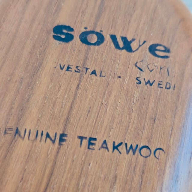 Vintage Teak Biomorphic Bowl Sowe Konst Sweden MCM Sigvard Nilsson Design 6" For Sale In Minneapolis - Image 6 of 8