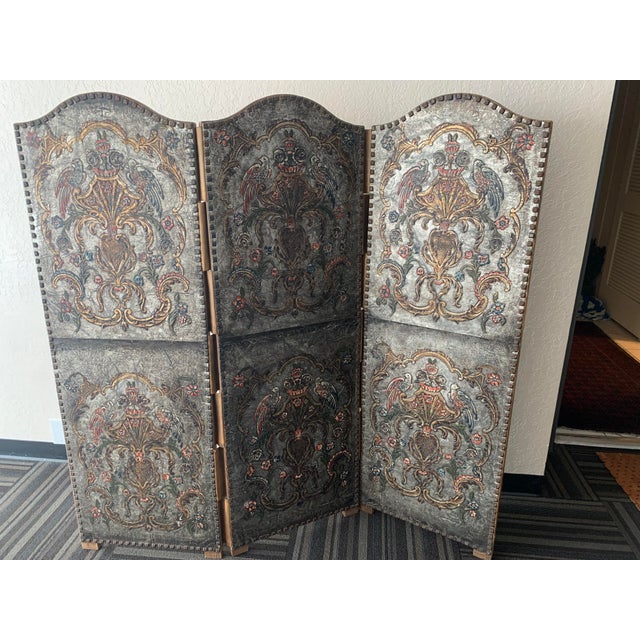 Late 19th Century Louis XIII Style Leather Screen For Sale - Image 13 of 13