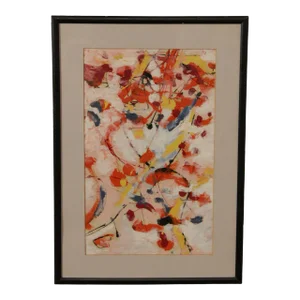 1950s Abstract Expressionist Composition on Paper by Freda Friedman