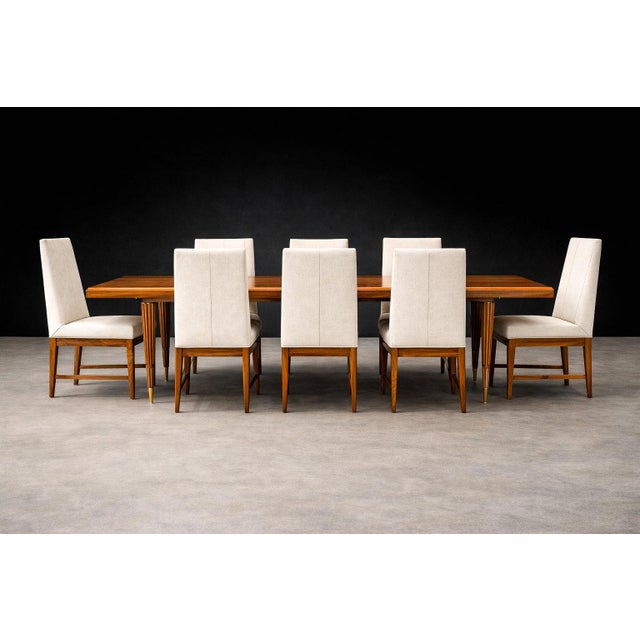 An exceptional and increasingly scarce set of eight dining chairs by Cimo, Brazil, circa 1950 — a study in proportion,...
