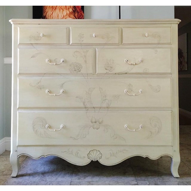 Hand Decorated Tall Chest by Ethan Allen For Sale - Image 13 of 13
