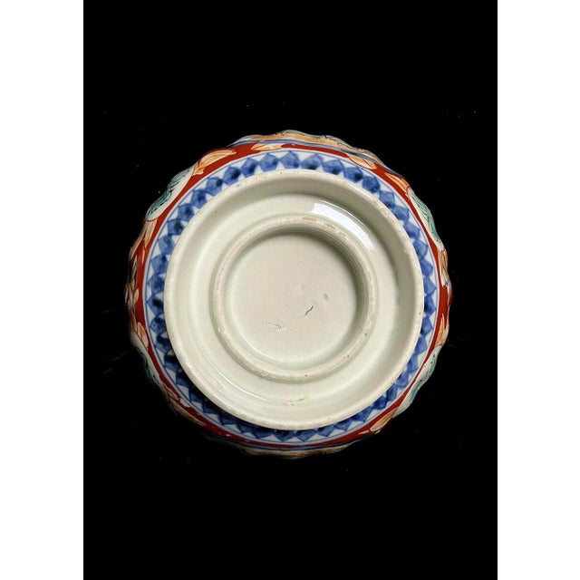 Mid 19th Century Mid 19th Century Antique Imari Hand Painted Scalloped Bowl For Sale - Image 5 of 10