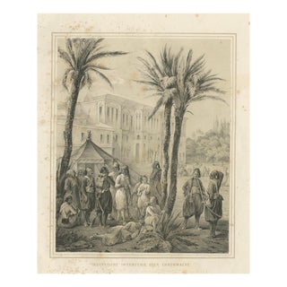 Egyptian Infantry Guard Scene, 1846, Paper For Sale