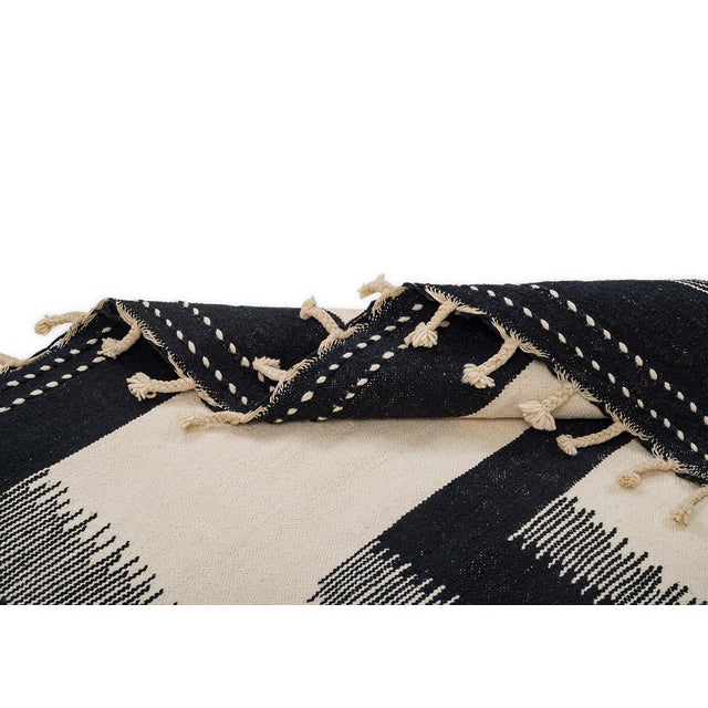 Contemporary Moroccan Flatweave Wool Rug by Azele Studio For Sale - Image 3 of 9