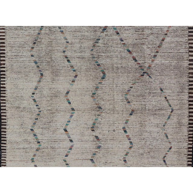 Tribal Modern Casual Tribal Rug by Keivan Woven Arts, Hand-Knotted Wool 9'0 X 12'0 For Sale - Image 3 of 12