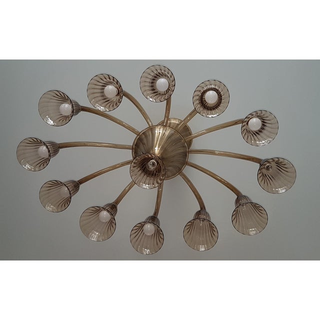 Glass Oval Murano Glass Chandelier by Napoleone Martinuzzi for Venini, 1920s For Sale - Image 7 of 10