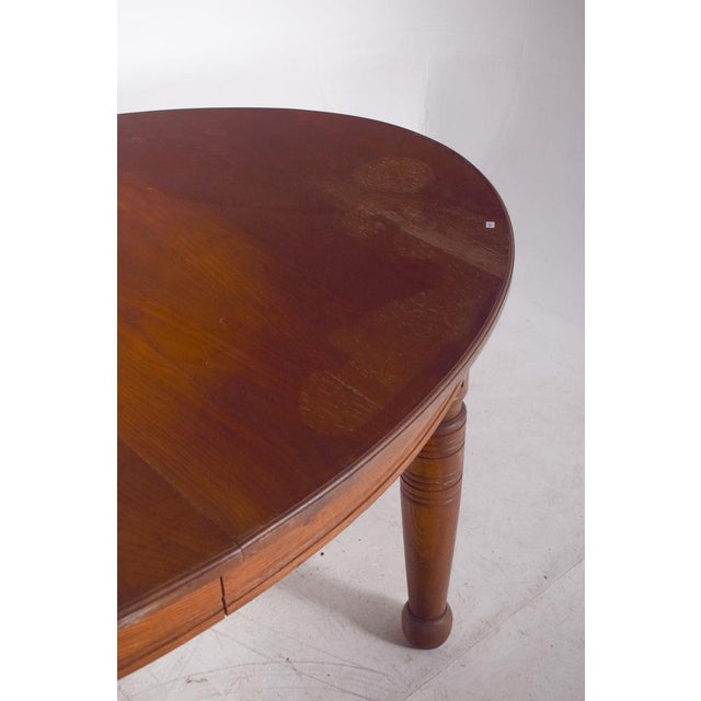 Brown Danish Oval Oak Dining Table, 1950s For Sale - Image 8 of 10