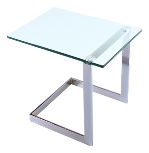 Postmodern Cantilever Side Table in Chrome and Glass from Gebra, 1980s
