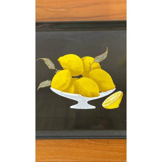 Mid-Century Modern Vintage Couroc Tray - Inlaid Resin Tray With Lemons in a Bowl For Sale - Image 3 of 5