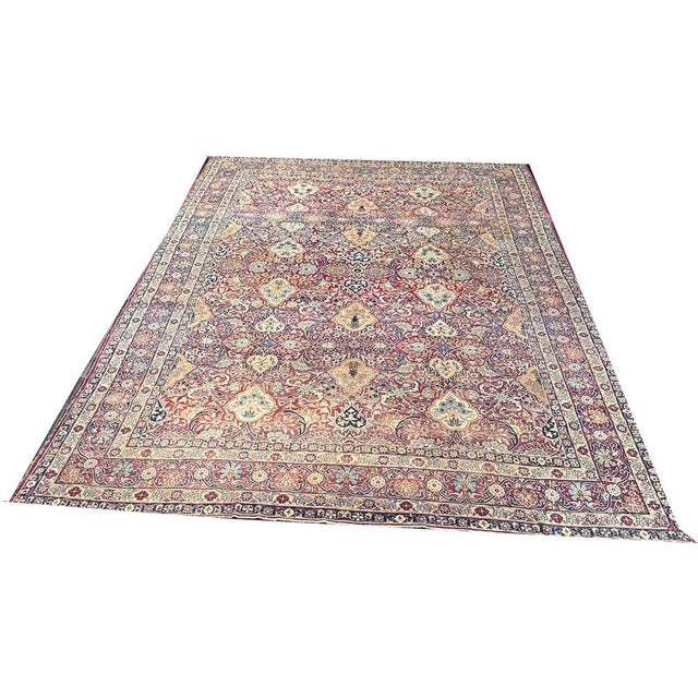 Antique Lavar (Laver/Ravar) Kermans are finely woven Persian carpets produced in the late 19th to early 20th century in...