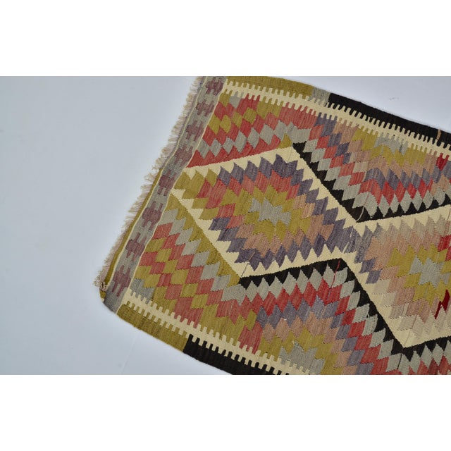 1960s Small Oushak Turkish Kilim Rug For Sale - Image 9 of 10