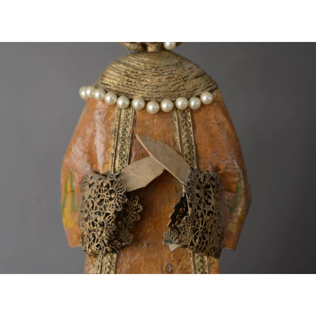Large Vintage Paper Mache Lady Queen Sculpture For Sale - Image 9 of 13