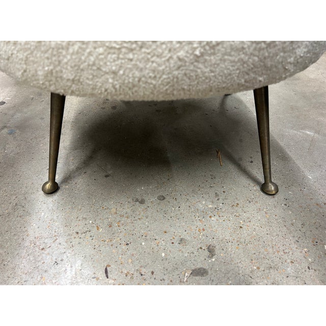 1950s Pair of Italian Modern Ottomans With Brass Legs | Chairish