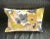 Yellow and Navy Rectangular Watercolor Velvet Pillow With Feather Filling For Sale - Image 4 of 4