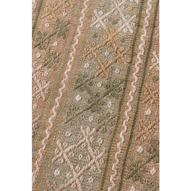 Contemporary Vintage Circa 1940 Tan Turkish Kilim Flatweave Rug 7'2 X 9' For Sale - Image 3 of 12