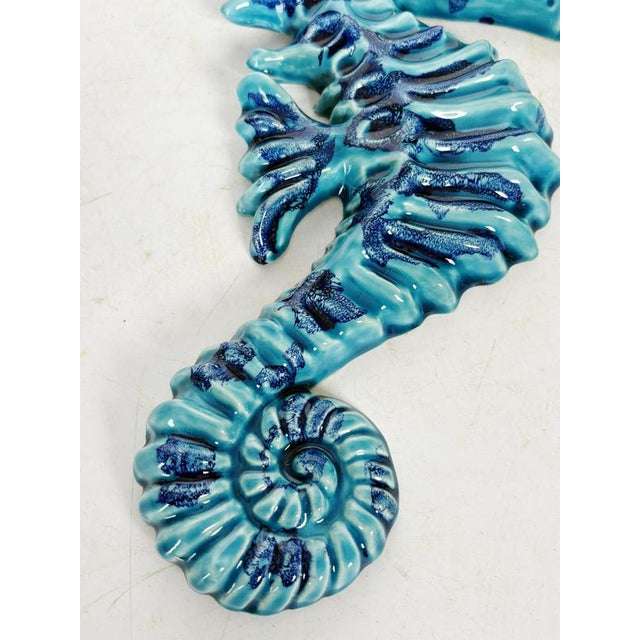 1970s Blue Wall Decoration in Glazed Ceramic, France, 1970 For Sale - Image 5 of 15