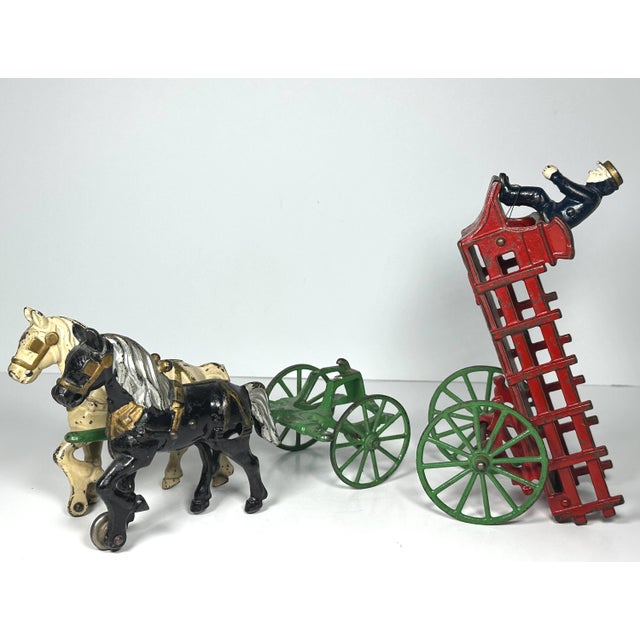 Early 20th Century Early 20th Century Kenton Horse Drawn Stake Wagon Toy For Sale - Image 5 of 10