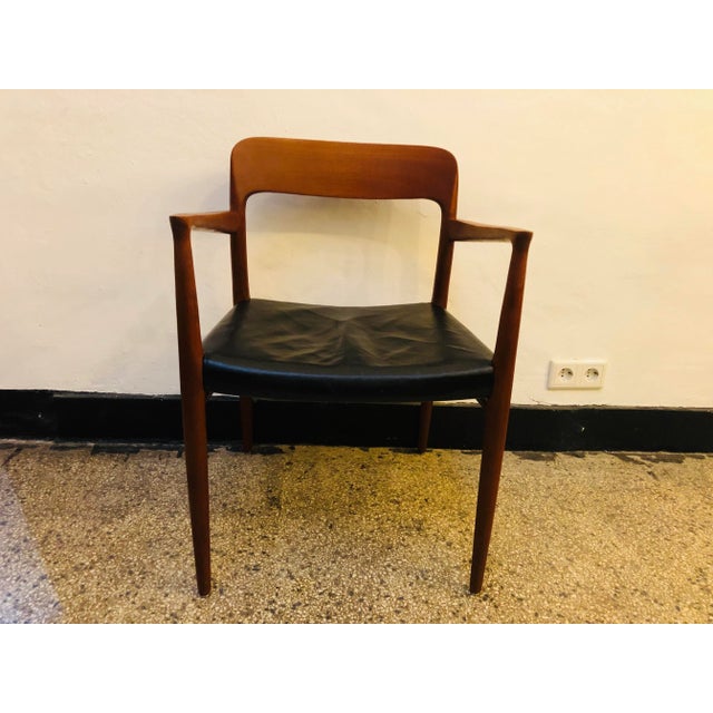 Teak & Leather Dining Chair by N.O. Møller for J.L. Møllers, 1950s For Sale - Image 15 of 15