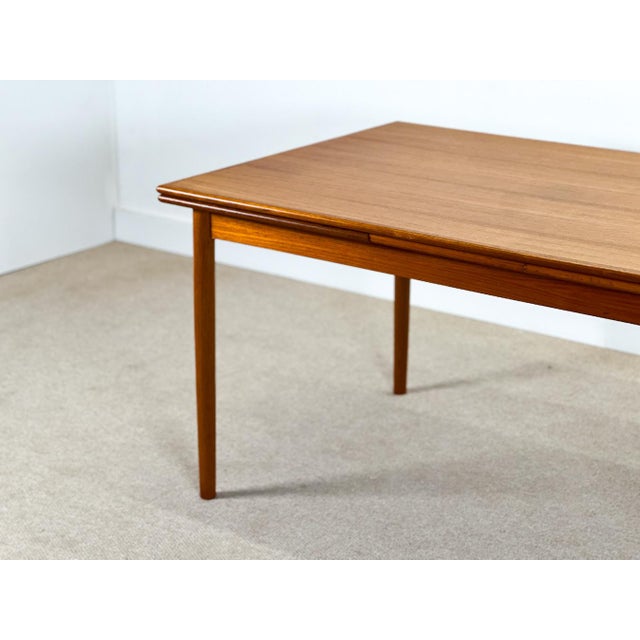 Wood Danish Extending Table in Teak, 1950s For Sale - Image 7 of 12