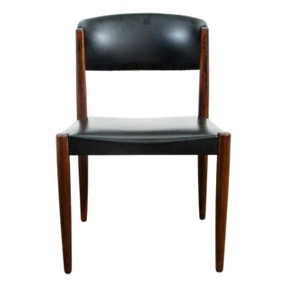 1960s Mid Century Danish Modern Solid Rosewood Black Dining Chair, Denmark For Sale
