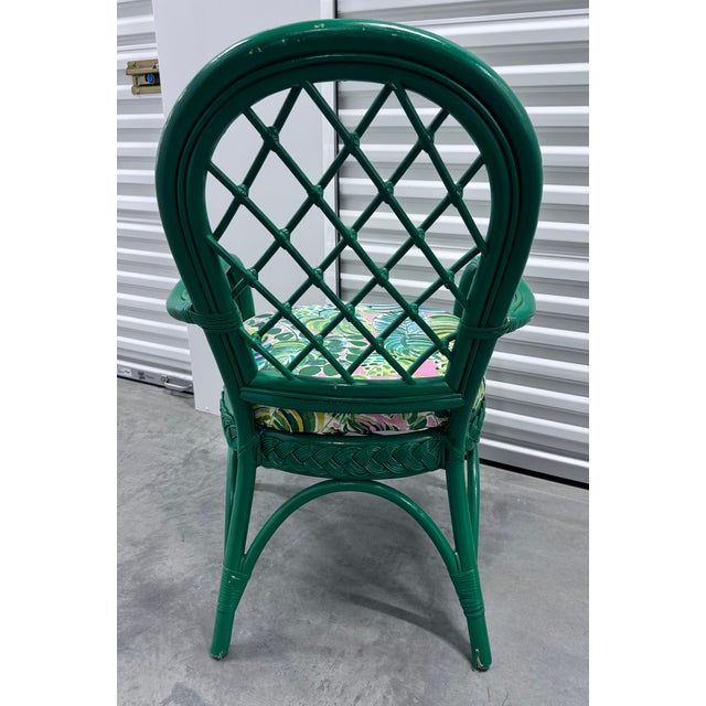 Mid 20th Century Green Bamboo Chairs - A Pair For Sale In Saint Louis - Image 6 of 12