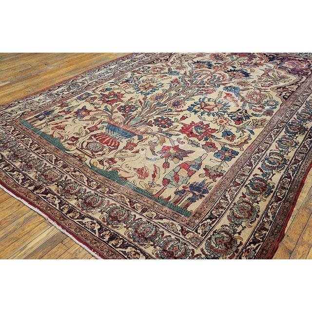 Antique Kerman - Lavar rug. Size: 7'9" x 11'9". Antique Persian Allover Hand Knotted Pile Rug, Country of Origin: Iran /...