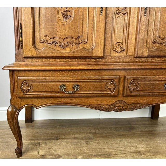 Wood Vintage Louis XIV French Oak Sideboard For Sale - Image 7 of 14