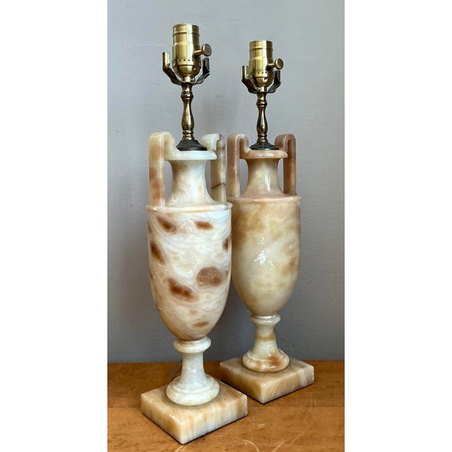 Vintage Onyx Urn Lamps - A Pair For Sale - Image 4 of 12
