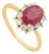 Mozambique 1.52ct Ruby & Diamond Statement Ring Size 4 in 14k Yellow Gold For Sale