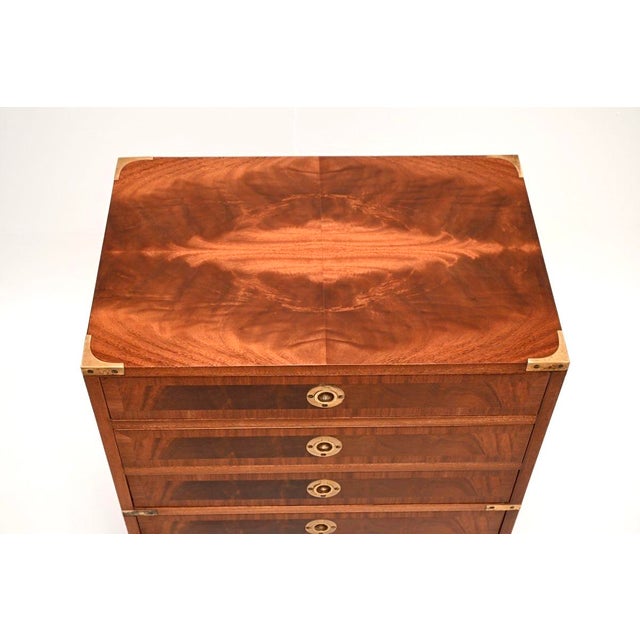 Wood Vintage Military Campaign Chest of Drawers, 1930 For Sale - Image 7 of 10