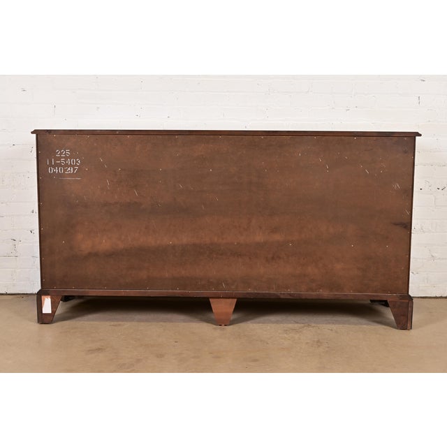 Late 20th Century Ethan Allen Georgian Solid Cherry Wood Dresser or Credenza For Sale - Image 11 of 12