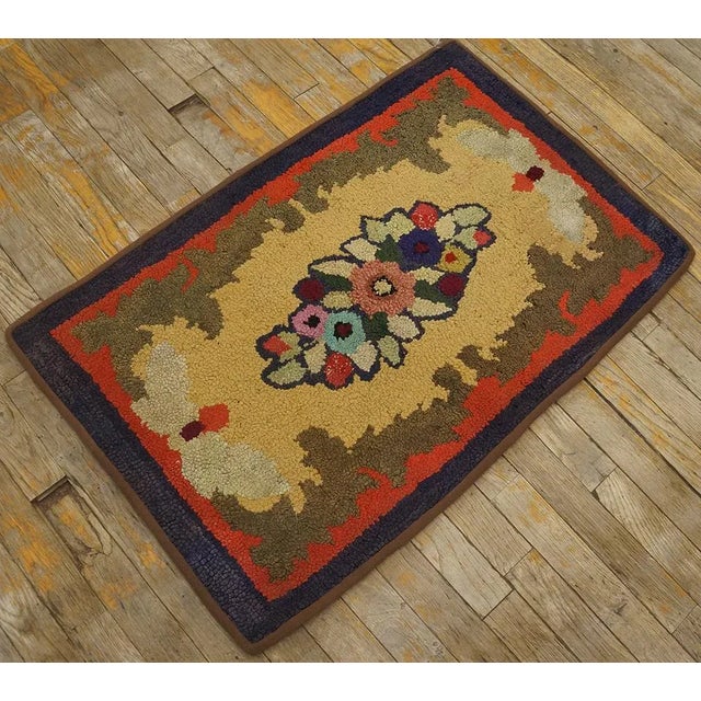 Antique American Hooked Rug, Measures: 2' 3'' x4' 5''. General Rug Type: North & South American Specific Rug Type:...