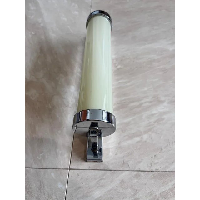 Bauhaus Bauhaus Big Chrome Milk Glass Wall Lamp, 1930s For Sale - Image 3 of 7