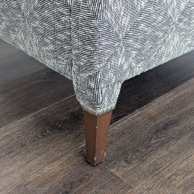 Textile Ted Boerner Lex Lounge Chair With Patterned Upholstery and Wood Arms For Sale - Image 7 of 9