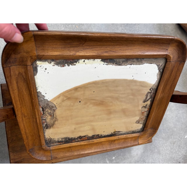 Louis Philippe Style Dressing Mirror in Walnut and Mercury, 19th Century For Sale - Image 5 of 15