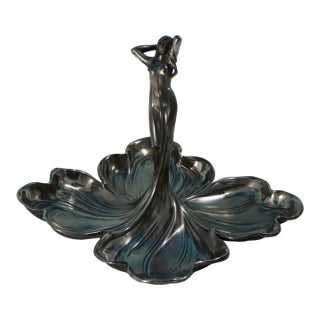 1910s WMF Art Nouveau Maiden Four Sectioned Fruit Dish For Sale