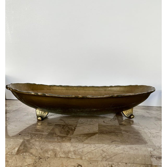 Vintage Heavy Solid Brass Footed Bowl Chairish