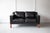 Danish Black Leather Two-Seater Sofa, 1960s For Sale - Image 6 of 6