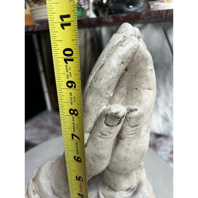 Vintage Concrete Praying Hands Sculpture For Sale - Image 9 of 9
